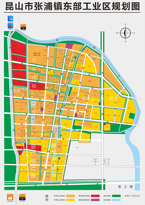 昆山市张浦镇东部工业区规划图