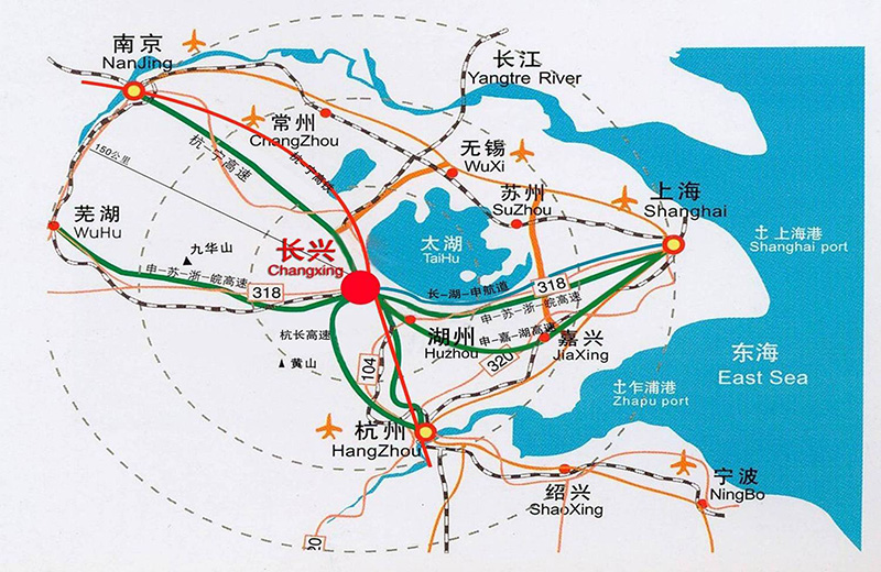 国家级长兴经济技术开发区交通区位图