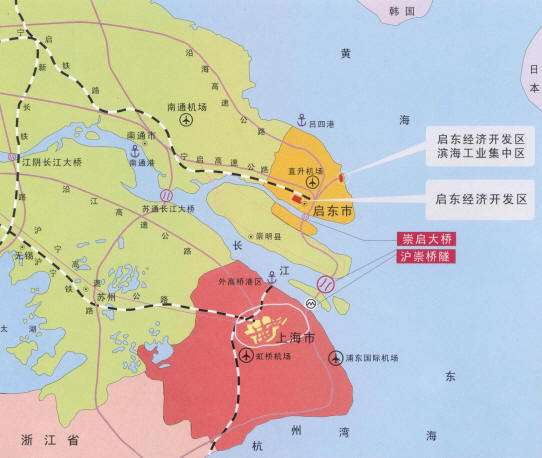 启东经济开发区交通区位图