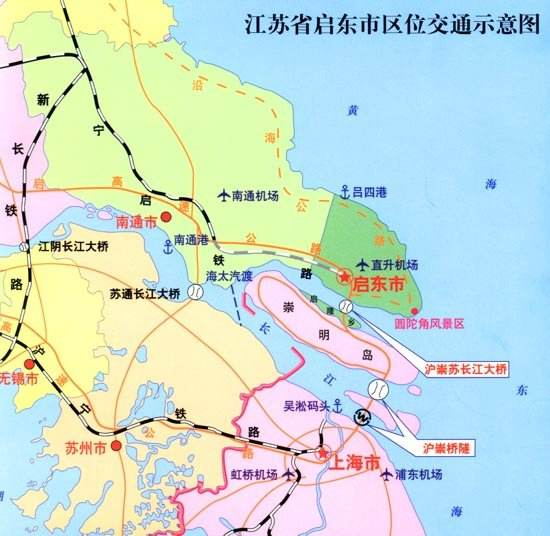 启东市交通区位图