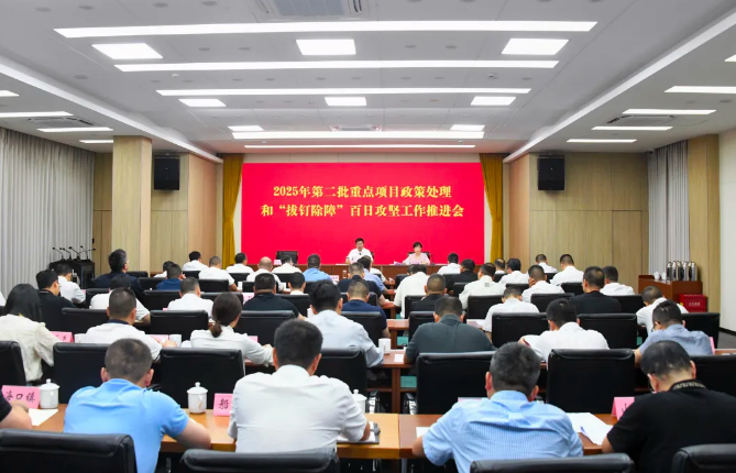 我县召开2025年第二批重点项目政策处理和“拔钉除障”百日攻坚工作推进会