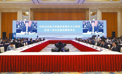 中央企业助力安徽省实施长江三角洲区域一体化发展战略座谈会