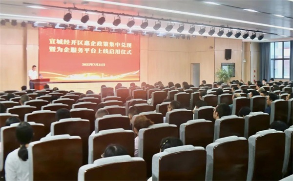 宣城经开区举办惠企政策集中兑现大会暨为企服务平台上线启用仪式